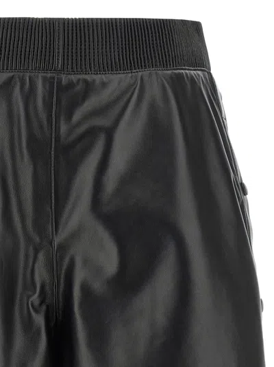 Giovanni Bedin Black Leather Shorts In Black