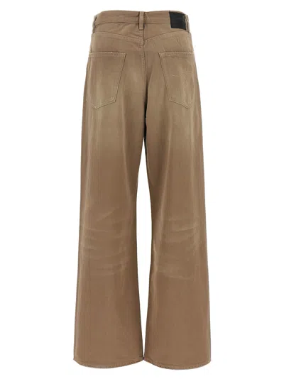 R13 Damon Pleated Jeans In Brown