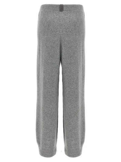 Fabiana Filippi Trousers Featuring Jewel Detail And Elastic Waistband In Gray