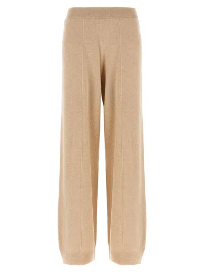 Fabiana Filippi Cropped Wide-leg Pants With Ribbed Waistband And Vertical Seams In Brown