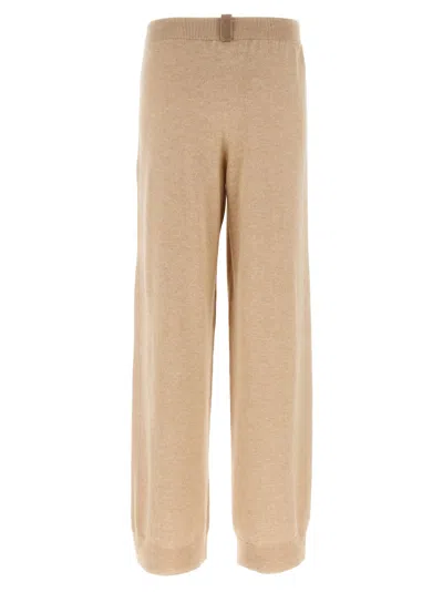 Fabiana Filippi Cropped Wide-leg Pants With Ribbed Waistband And Vertical Seams In Brown