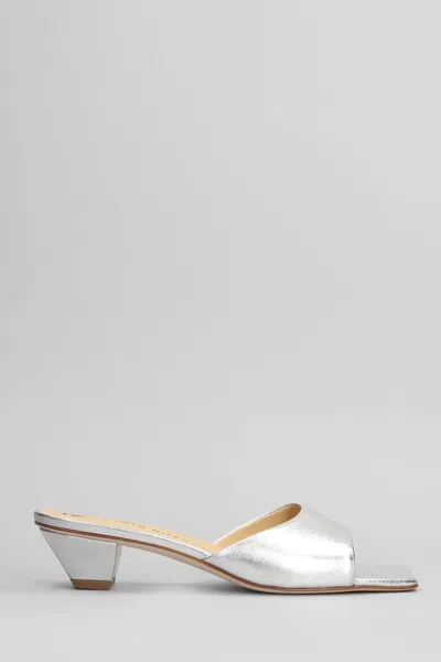 Fabio Rusconi Slipper-mule In Silver Leather