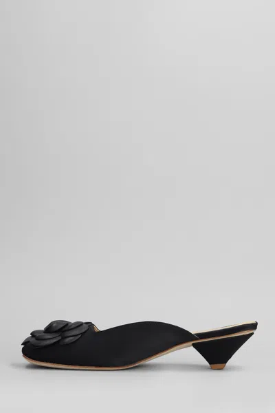 Fabio Rusconi Slipper-mule In Black Satin