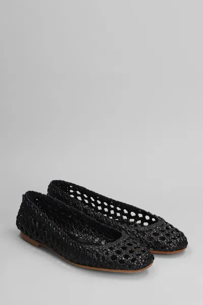 Fabio Rusconi Ballet Flats In Black Leather In Black