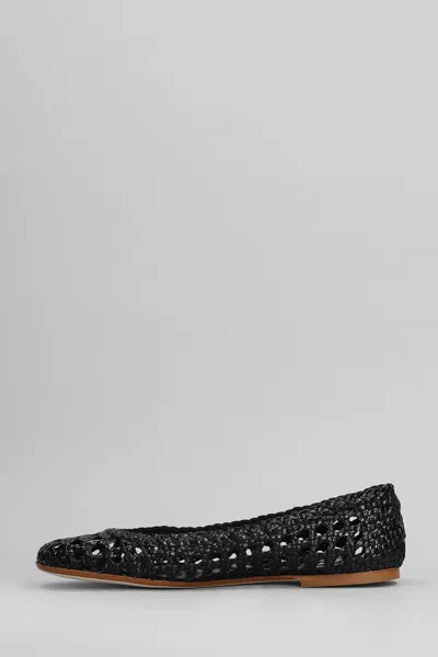 Fabio Rusconi Ballet Flats In Black Leather In Black