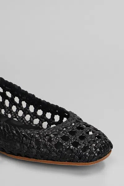 Fabio Rusconi Ballet Flats In Black Leather In Black