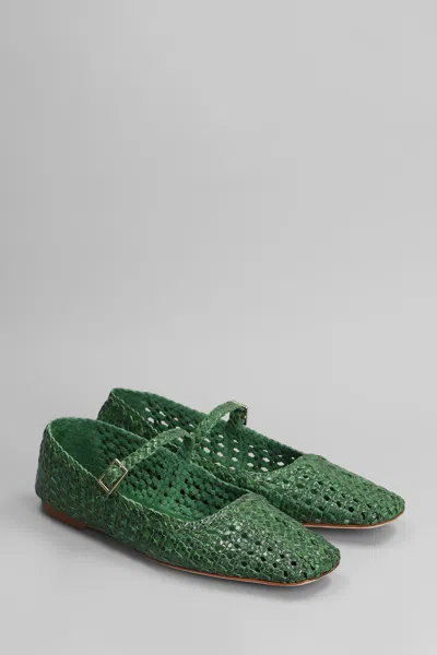 Fabio Rusconi Ballet Flats In Green Leather