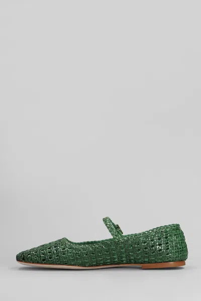 Fabio Rusconi Ballet Flats In Green Leather