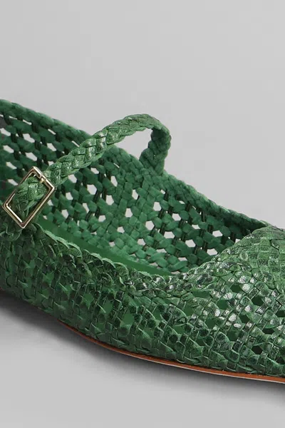 Fabio Rusconi Ballet Flats In Green Leather