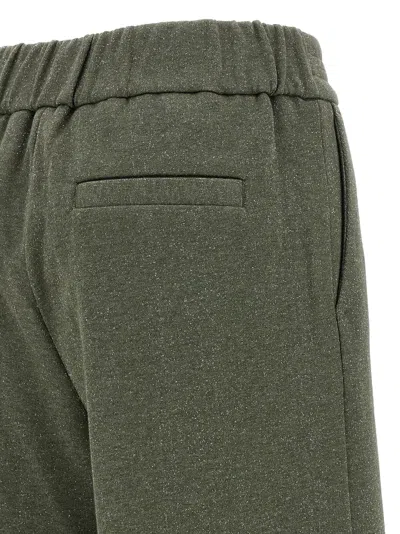 Peserico Shimmering Sweatpants Drawstring Waistband In Green
