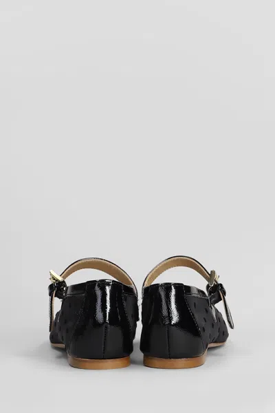 Fabio Rusconi Ballet Flats In Black Leather And Fabric