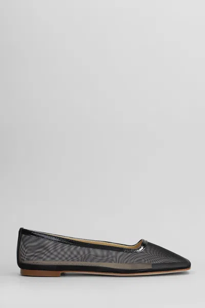 Fabio Rusconi Ballet Flats In Black Leather And Fabric