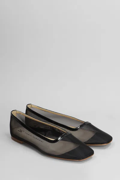 Fabio Rusconi Ballet Flats In Black Leather And Fabric