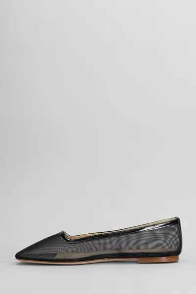 Fabio Rusconi Ballet Flats In Black Leather And Fabric