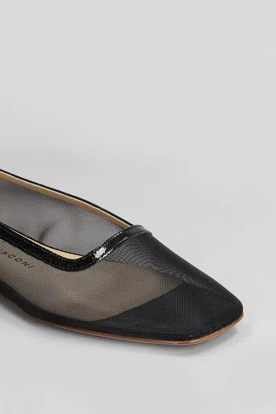 Fabio Rusconi Ballet Flats In Black Leather And Fabric