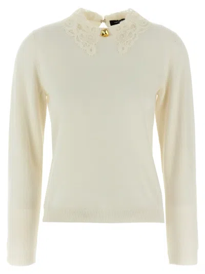 Fabiana Filippi Lace Neck Sweater Sweaters And Cardigans White In White