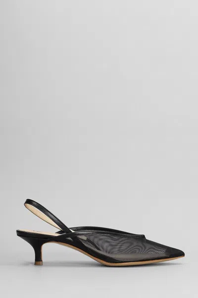 Fabio Rusconi Pumps In Black Leather And Fabric