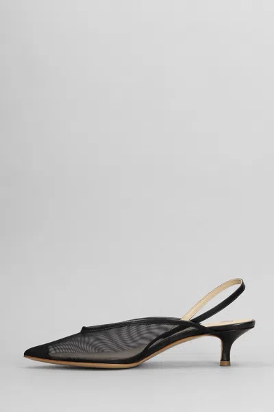 Fabio Rusconi Pumps In Black Leather And Fabric