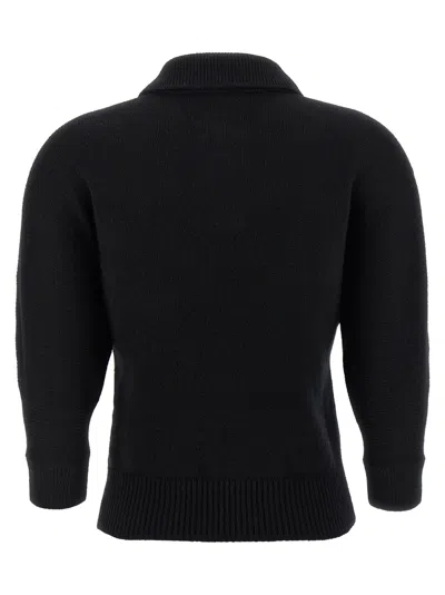 Khaite Black Cashmere Herve Polo Shirt In Black