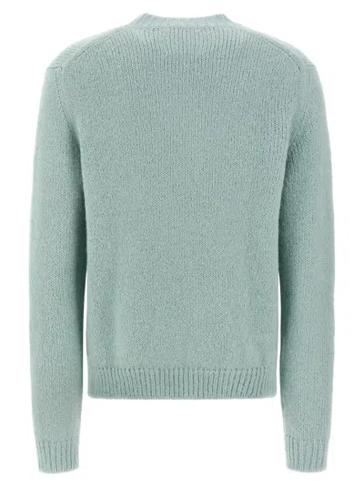 Jil Sander Powder Blue Alpaca And Wool Blend Crewneck Sweater In Green