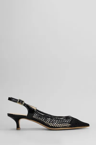 Fabio Rusconi Pumps In Black Leather And Fabric