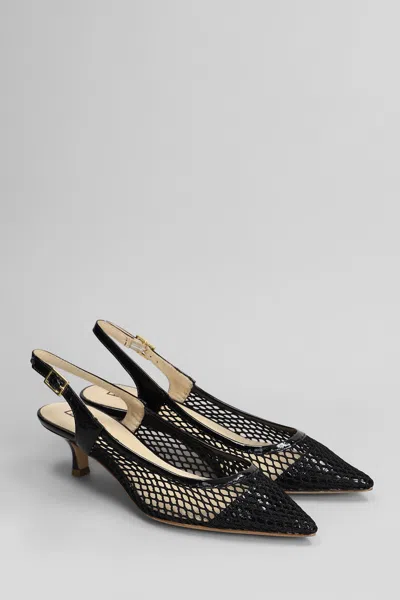 Fabio Rusconi Pumps In Black Leather And Fabric