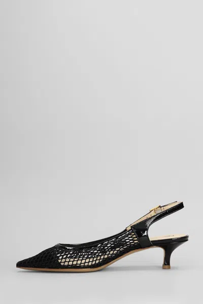 Fabio Rusconi Pumps In Black Leather And Fabric