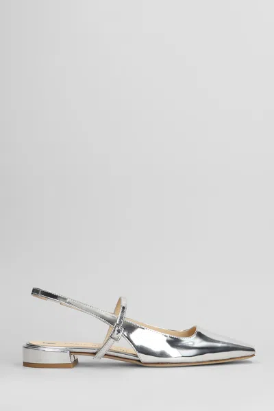 Fabio Rusconi Ballet Flats In Silver Leather In Silver