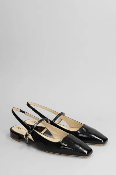 Fabio Rusconi Ballet Flats In Black Leather In Black