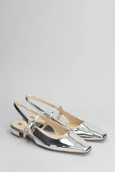 Fabio Rusconi Ballet Flats In Silver Leather In Silver