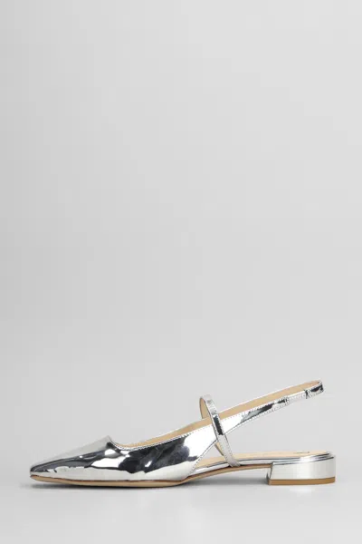 Fabio Rusconi Ballet Flats In Silver Leather In Silver