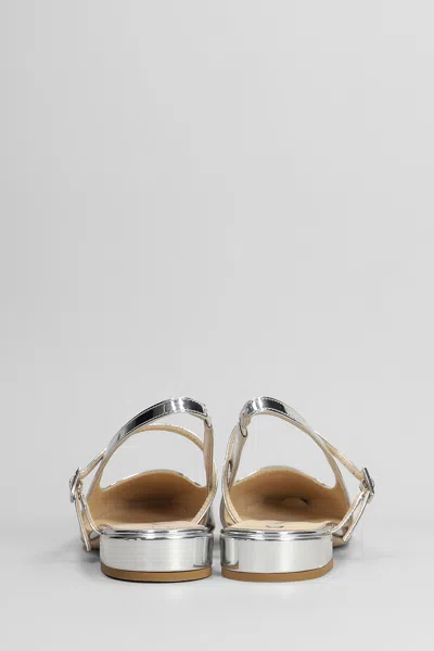 Fabio Rusconi Ballet Flats In Silver Leather In Silver