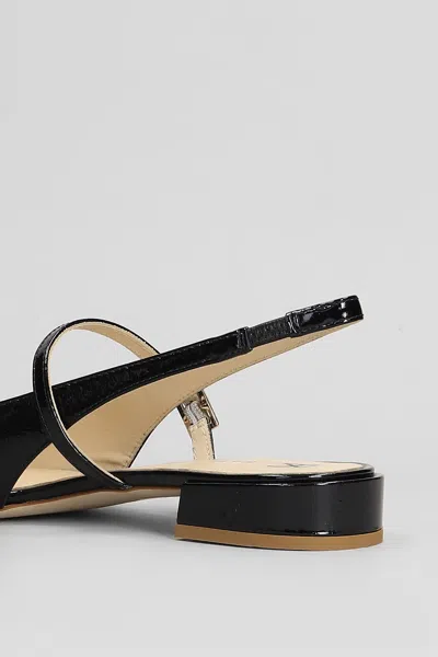Fabio Rusconi Ballet Flats In Black Leather In Black