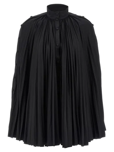 Giovanni Bedin Pleated Dress With Cape In Black