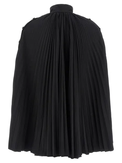 Giovanni Bedin Pleated Dress With Cape In Black