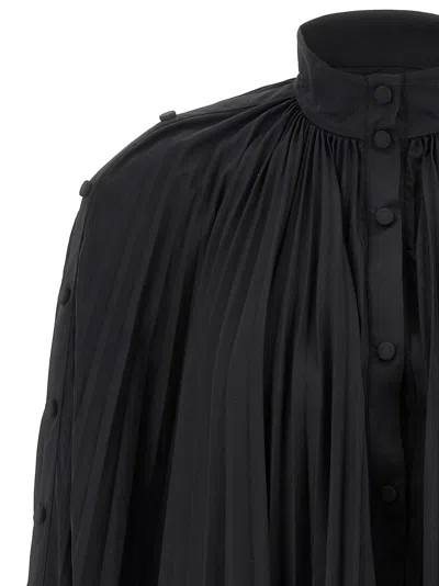 Giovanni Bedin Pleated Dress With Cape In Black
