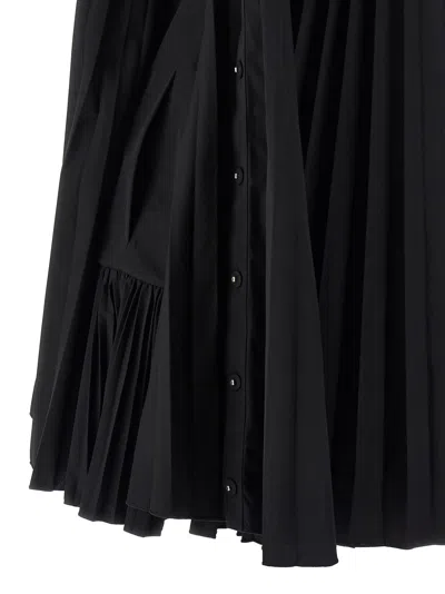 Giovanni Bedin Pleated Dress With Cape In Black