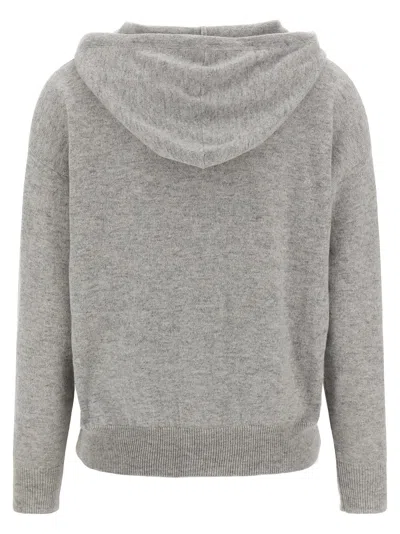 Peserico Grey Punto Luce Hooded Sweater In Gray