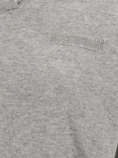 Peserico Grey Punto Luce Hooded Sweater In Gray