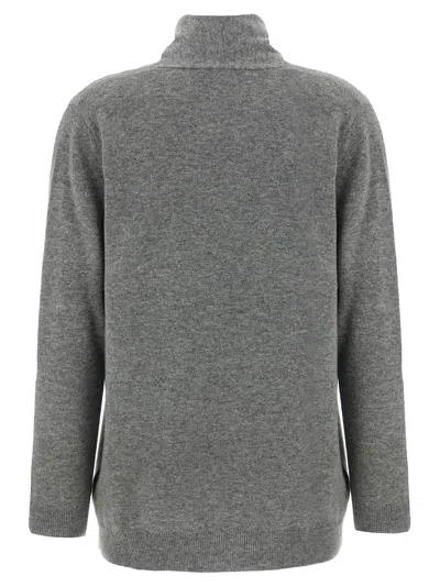 Fabiana Filippi Jewel Brooch Cardigan Sweaters And Cardigans Gray In Gray
