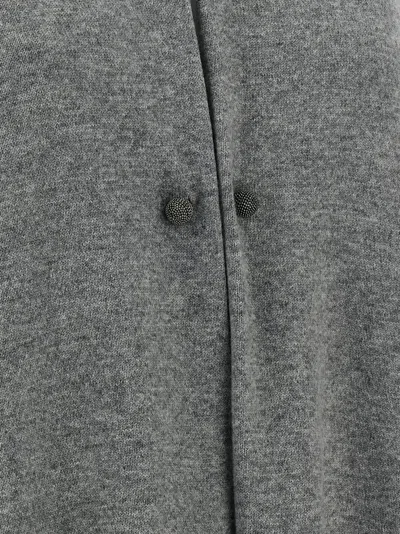 Fabiana Filippi Jewel Brooch Cardigan Sweaters And Cardigans Gray In Gray