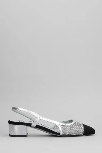 Roberto Festa Ninfa Pumps In Silver Leather And Fabric