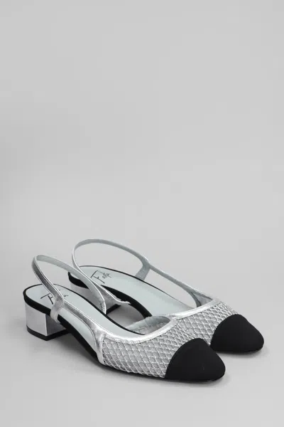 Roberto Festa Ninfa Pumps In Silver Leather And Fabric