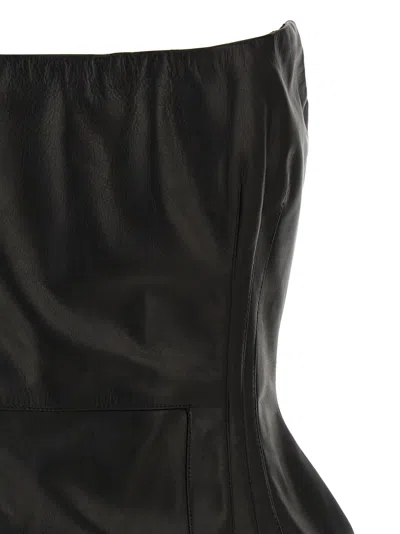 Magda Butrym Strapless Fitted Silhouette Dress With Zipper Accents In Black