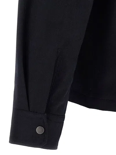 Zegna Padded Techmerino Shirt Jacket In Black