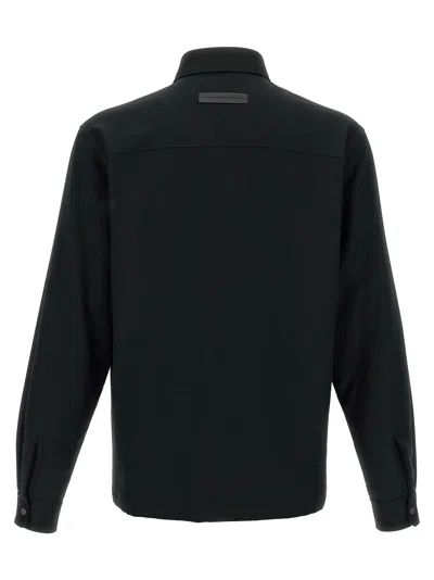 Zegna Padded Techmerino Shirt Jacket In Black