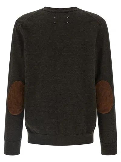 Maison Margiela Suede Patch Cardigan Sweaters And Cardigans Brown In Brown