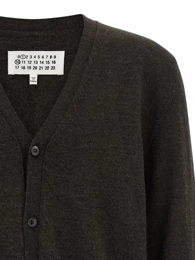 Maison Margiela Suede Patch Cardigan Sweaters And Cardigans Brown In Brown