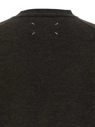 Maison Margiela Suede Patch Cardigan Sweaters And Cardigans Brown In Brown
