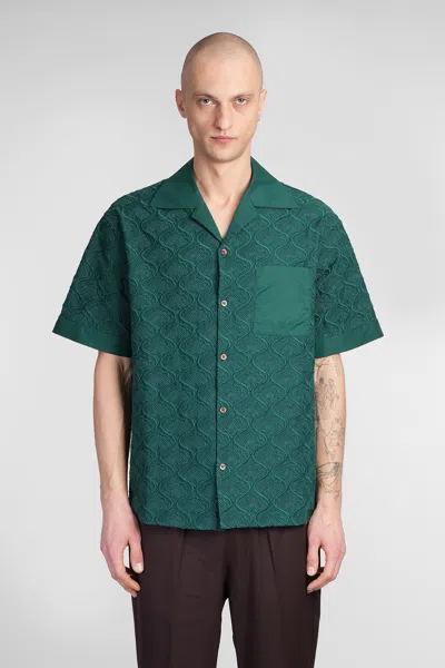 Drôle De Monsieur Tapestry Embroidered Shirt In Green